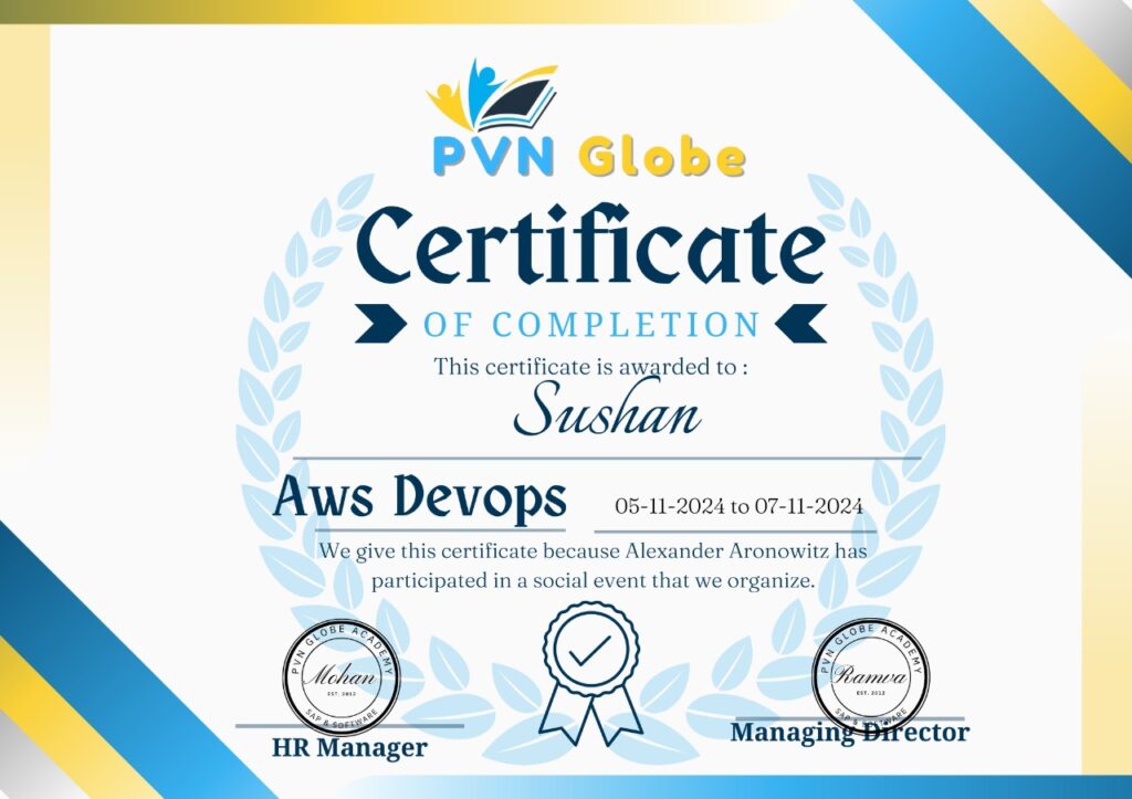 Aws Devops Course Completion Certificate