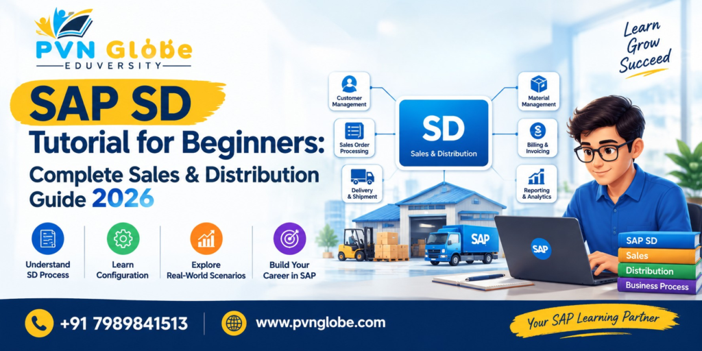 SAP SD tutorial for beginners showing the complete sales and distribution process