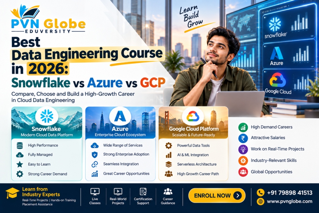 Best Data Engineering Course in 2026 comparing Snowflake Azure and GCP career opportunities